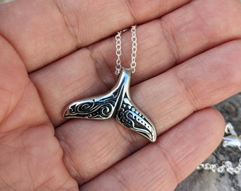 Whale Tail Steel Necklace. Animal Lovers. Yoga necklace. Necklace. Gift for him. Anniversary present. Whale pendant. Good Luck symbol