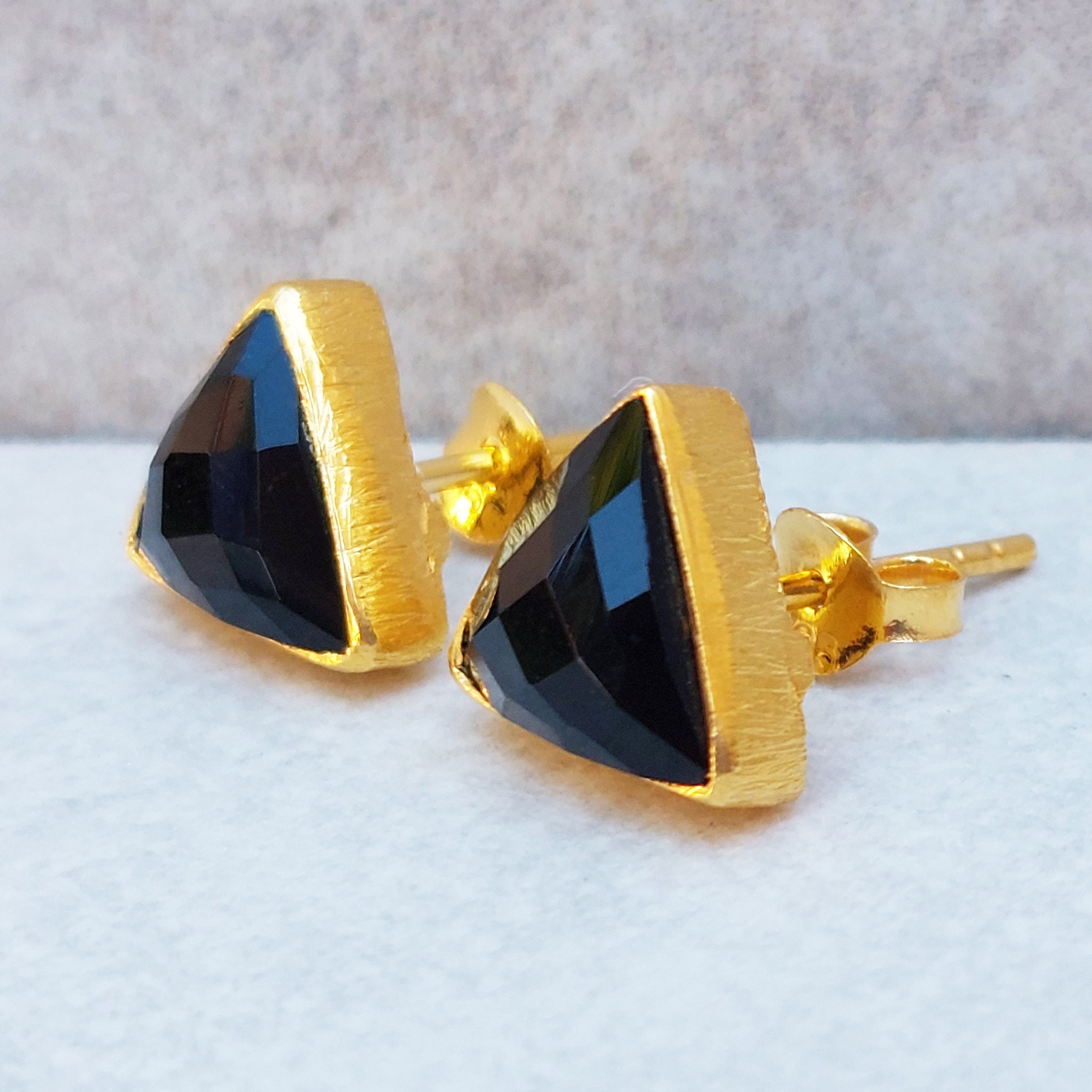 Buy Trendy Black Crystal with Black Stone Tops Gold Covering Earrings for  Women