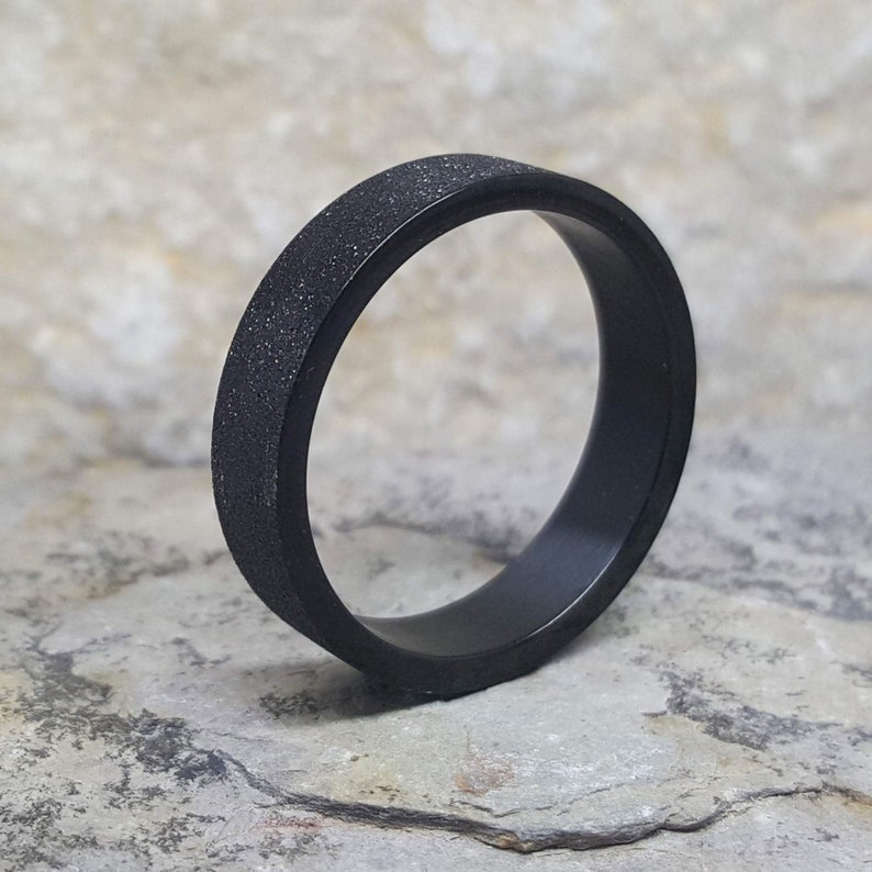 5MM Matte Black Stainless Steel Ring. Men's Jewelry. Black Etsy