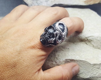 Snake & Skull Ring | Black or Gold Stainless Steel Options