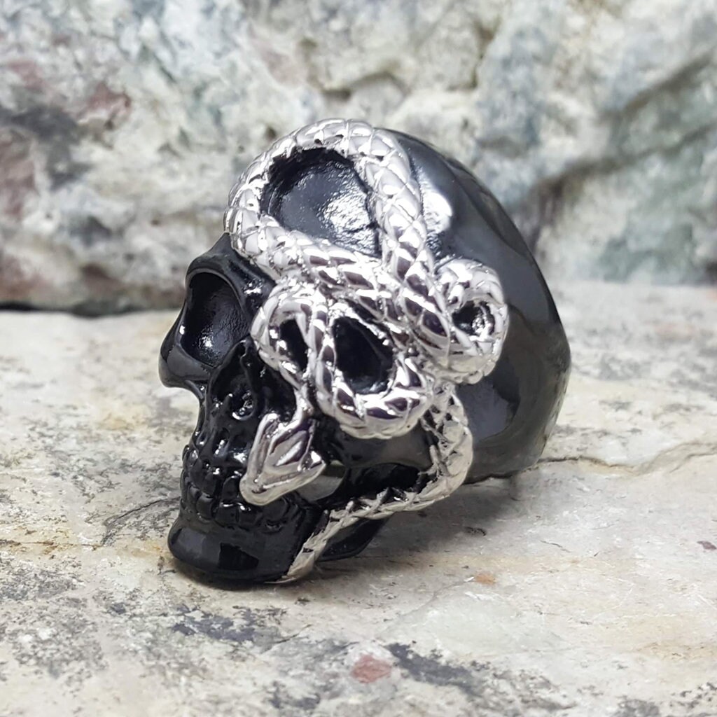 Snake & Skull Ring | Black or Gold Stainless Steel Options