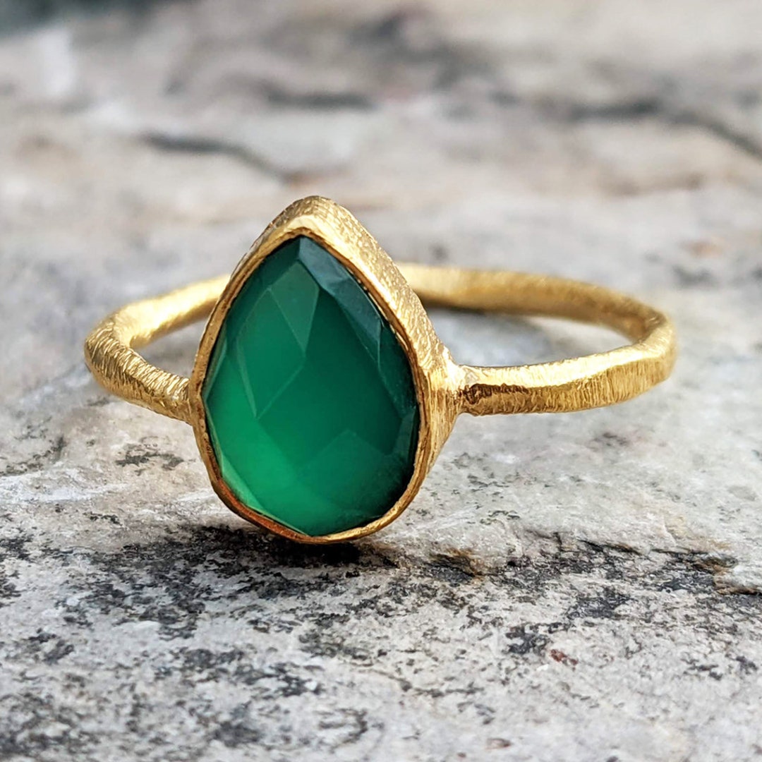 Green onyx 2024 stone ring