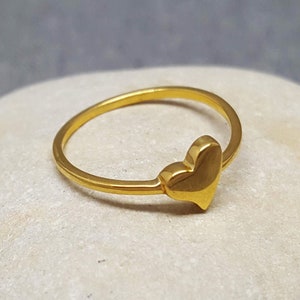 Heart Ring | Dainty Minimalist Ring | Gold & Black Options | Sterling Silver Ring | Boho Jewellery | Gift for Her| Gift for Friend