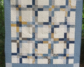 Charm School Blue and Yellow Plaid Quilt