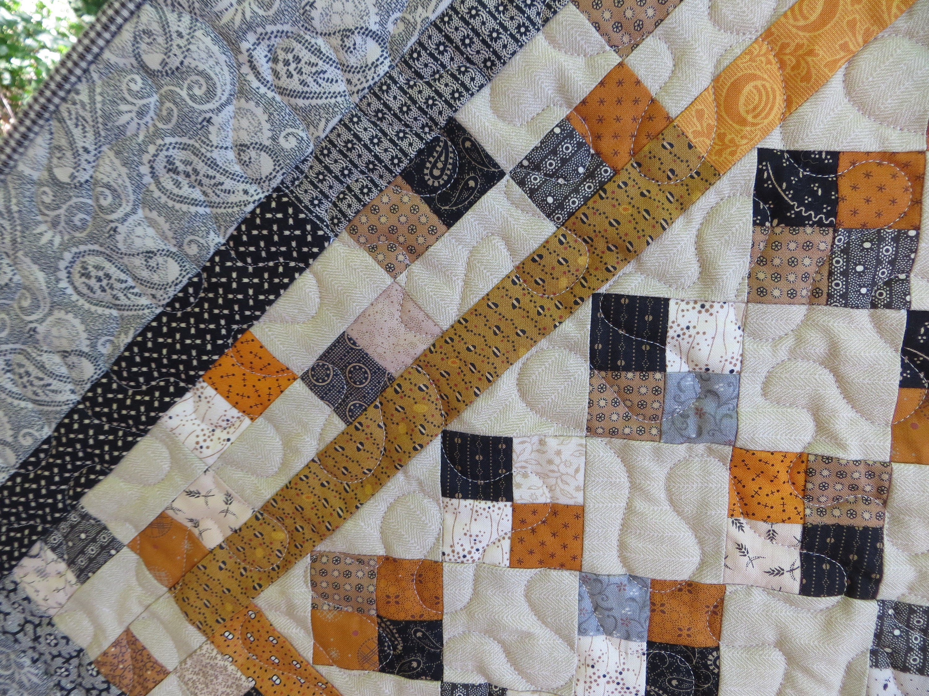Cheddar and Black 4-patch Scrappy Lap Quilt - Etsy
