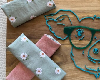 Fundas reversibles para arnés Pavlik - x7 - rosa malva verde salvia margaritas flores de margarita