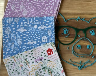 Fundas reversibles para arnés Pavlik - x7 - Dibujo único para coche urbano, casa adosada o barrio