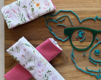 Fundas reversibles para arnés Pavlik - x7 - rosa, blanco, flores silvestres, delicado estampado floral, lavanda