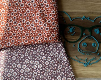 Fundas reversibles para arnés Pavlik - 7 unidades - estampado floral de margaritas, color naranja quemado y lila púrpura