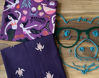 Fundas reversibles para arnés Pavlik - 7 unidades - sirenas moradas, vida marina, tortugas, ballenas