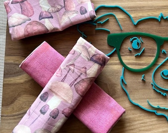 Fundas reversibles para arnés Pavlik (x7) - Hongos rosados surtidos/Rosa grunge
