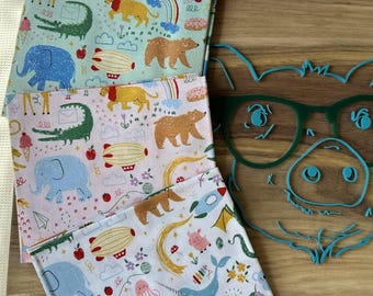 Fundas reversibles para arnés Pavlik - 7 unidades - Dibujos de animales del zoológico con lápices de colores, únicas