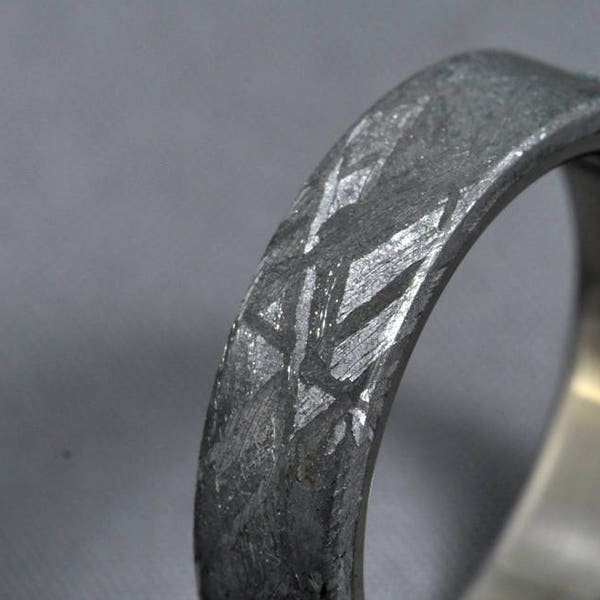 Gibeon meteorite ring, Meteorite, titanium wedding ring, engagement ring