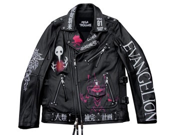 Mega Treasure Custom Hand Painted Leather Jacket.neon Mega Treasure Custom Hand Painted Leather Jacket.neon