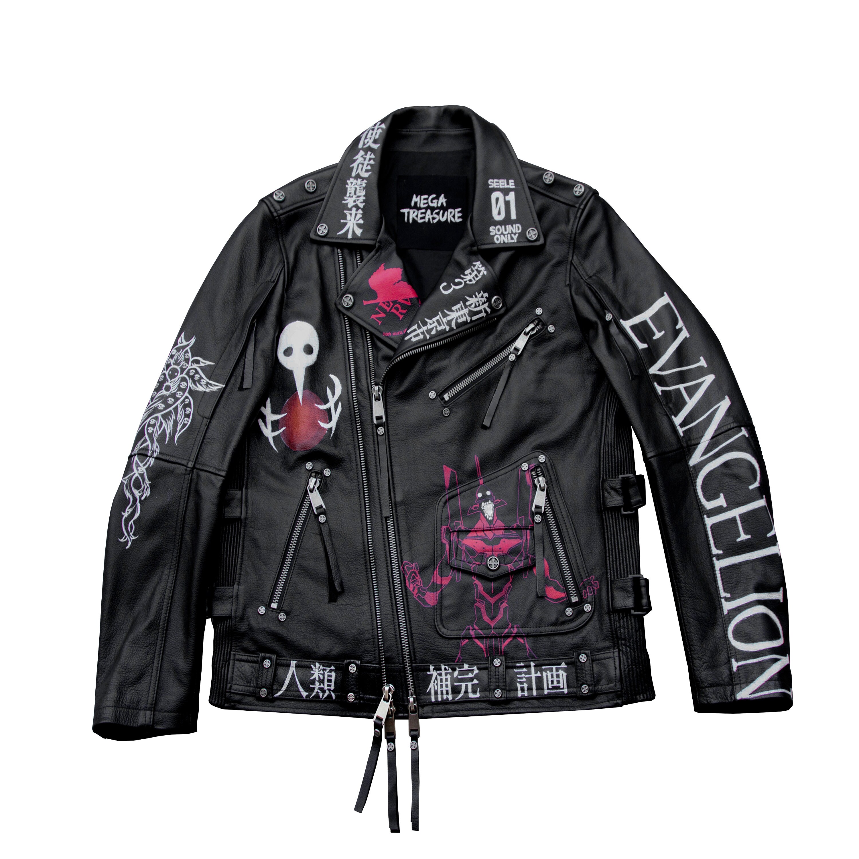 Mega Treasure Custom Hand Painted Leather Jacket.neon Mega Treasure Custom Hand Painted Leather Jacket.neon