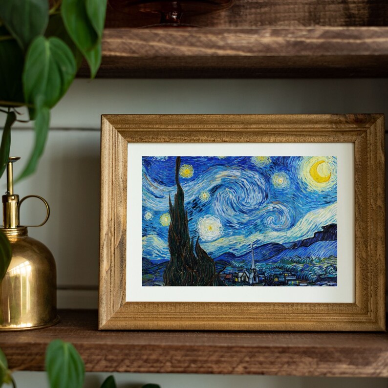 Starry Night Vincent Van Gogh Printable Art Vintage Starry - Etsy