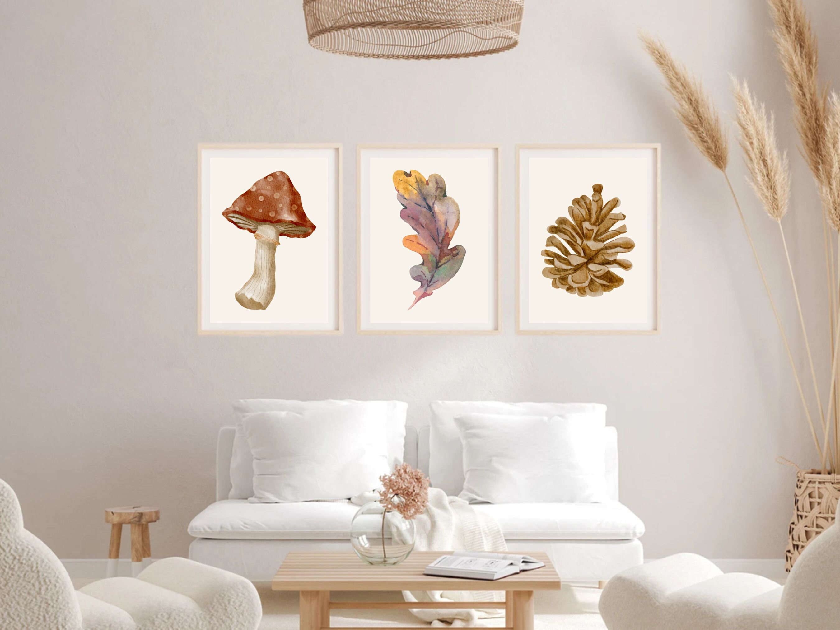 Autumn Watercolor Set of Three Art Print, Set of 3 Fall Printable Art ...