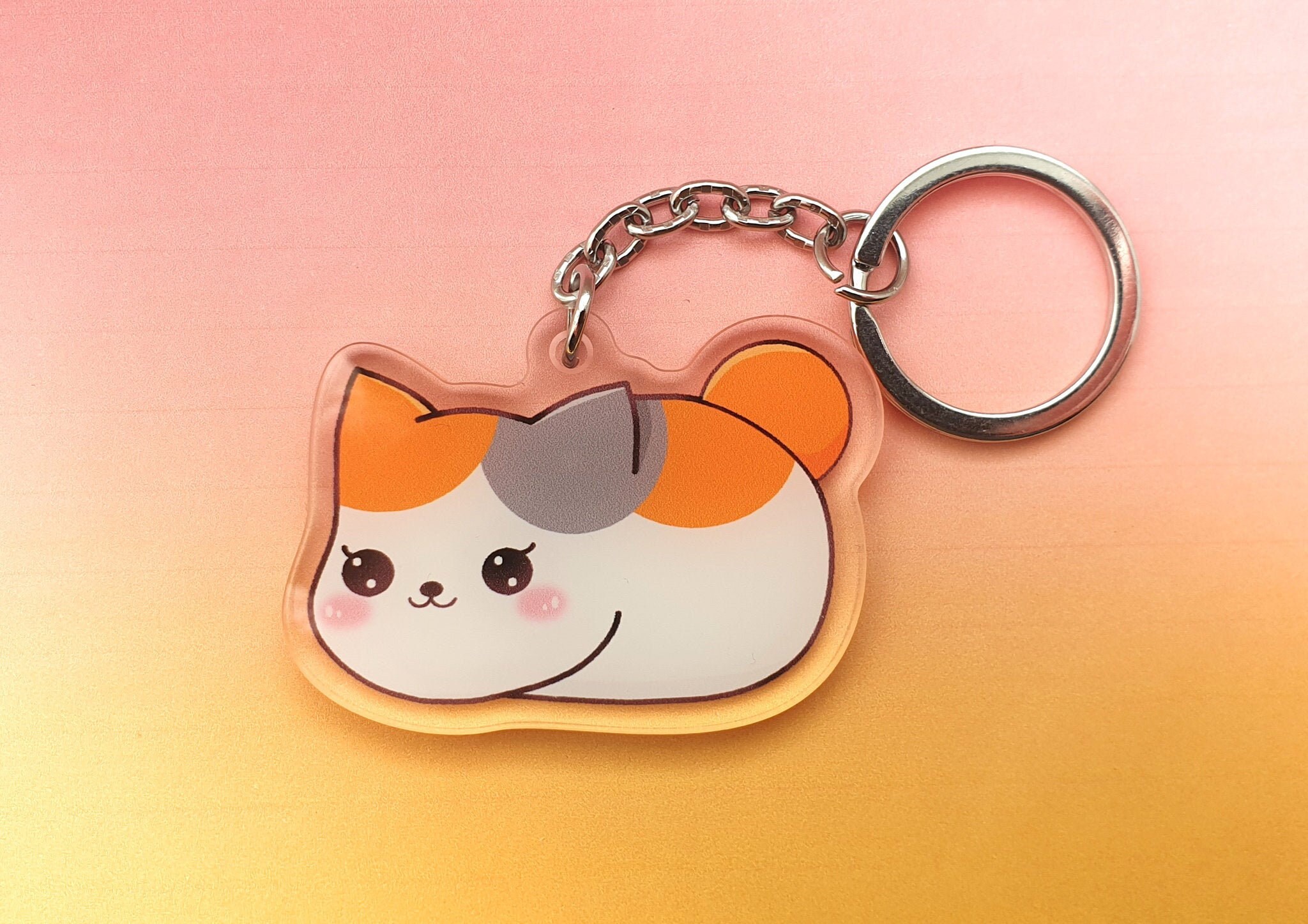 Fat Cat Keychain - Etsy
