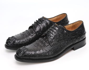 Alligator Derby Dress Shoes – Handmade Formal Shoes for Men