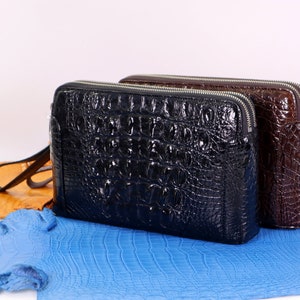 Leather Wallet Business Alligator Clutch With Lock Alligator Bag Wristlet Handbag Organizer Wallet