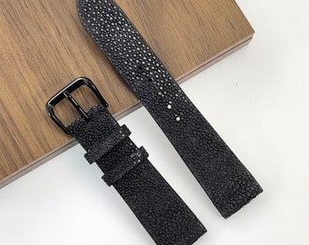 Handmade Stingray Leather Watch Band: 14-24mm Replacement Strap