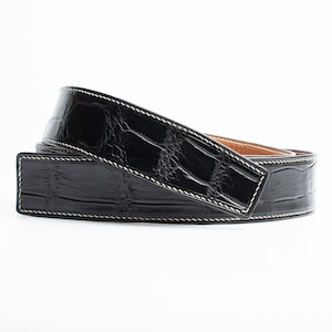 Reversible Belly Leather Belts Alligator Replacement Belt Strap 32mm, 35mm, 38mm, 40mm W Mens Custom Belts
