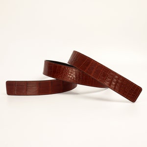 Leather Belts Alligator Replacement Belt Strap Without Buckle 32mm, 35mm, 38mm, 40mm Wide Mens Custom Belts