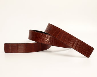 Leather Belts Alligator Replacement Belt Strap Without Buckle 32mm, 35mm, 38mm, 40mm Wide Mens Custom Belts