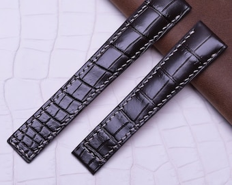 Handmade Alligator Watch Band – Folding Deployment Clasp Ready