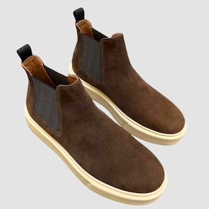 Suede Leather Chelsea low-top Boots For Men | Leather Men's Chelsea Boots | Handmade boots for Men| Casual boots For Men