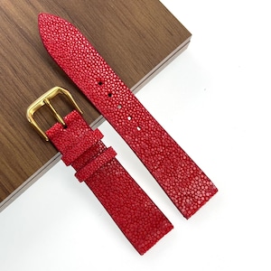 Genuine Leather Watch Band Strap Stingray Replacement Watch Strap Band Handmade 24, 22, 21, 20, 19, 18, 16, 14mm