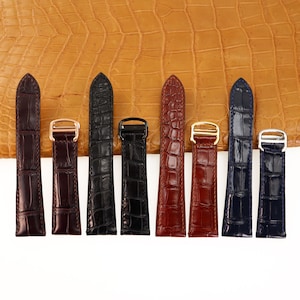 Lederarmband , Ersatzarmband Alligator, Gebraucht mit Faltschließe, Schnellverschlussstifte