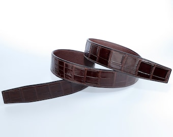 Alligator Belt Strap Replacement, Customizable Widths Leather Belt