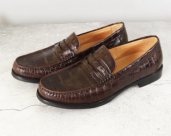 Herren-Slipper aus Alligatorleder, elegante und lässige Modelle, Größen 7-11 US