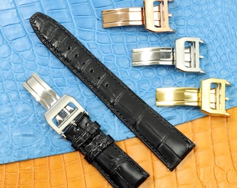 Alligator Watch Strap Fits lWC, Quick Release Pins