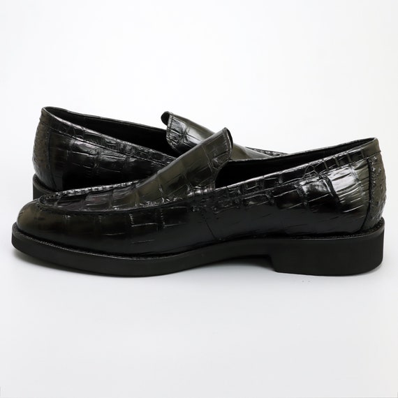Genuine Leather Shoes for Men Black, Dark Brown Alligator