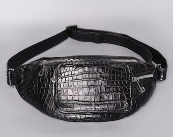 Handmade Alligator Fanny Pack – Luxury Exotic Leather Crossbody Bag
