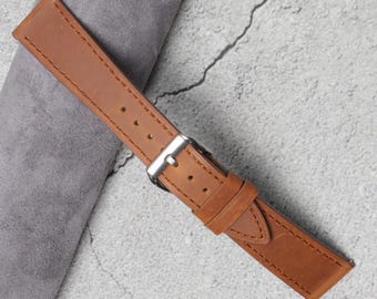 Handmade Buttero Leather Watch Band: Quick Release, Zermatt Calfskin Lining