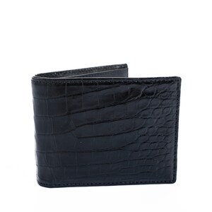 Cartera plegable de cuero genuino para hombre para hombre/cartera de cocodrilo personalizada/regalo de aniversario para él/cartera para hombre