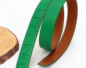 Alligator Belt Strap for Men & Women Reversible Leather Replacement Belts