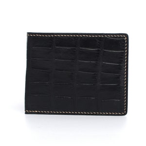 Cartera de cuero genuino bifold para hombres para hombres / cartera de cocodrilo personalizada / regalo de aniversario para él / cartera para hombres