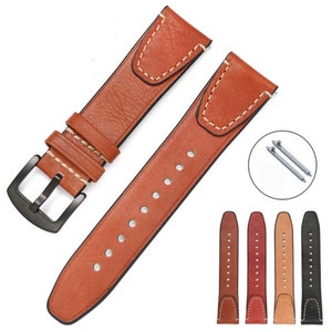 Genuine Leather Watch Band Strap Replacement Watch Strap Band Handmade 24, 22, 20, 18mm