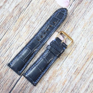 Genuine Leather Watch Band Strap Alligator Replacement Watch Strap Band Handmade 24, 22, 21, 20, 19, 18, 16, 14mm