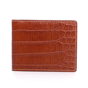 Mens Bifold Genuine Leather Wallet For Men | Personalized Alligator Wallet/ Anniversary Gift For Him/Mens Wallet