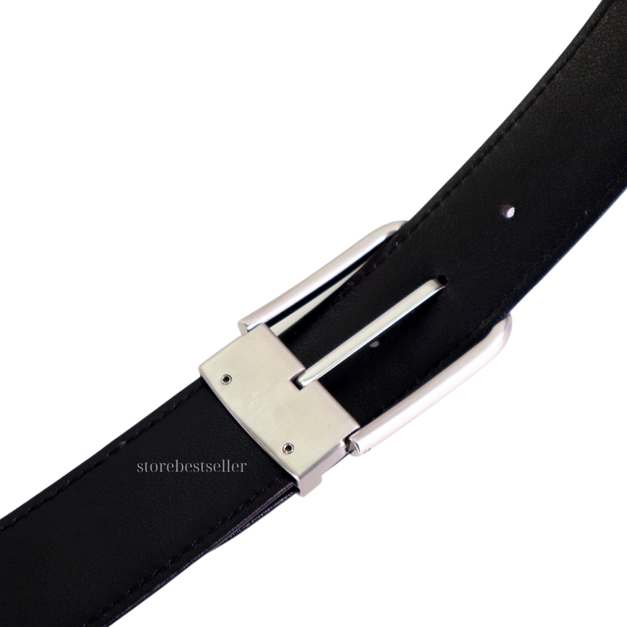 1.5 Inch Genuine Italian Calfskin Belt Strap - Alligator Embossed, Black, Fits Interchangeable Buckles