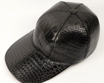 Verstellbare Alligator-Kappe, handgefertigte Baseballkappe aus Leder, individuelle Farben erhältlich, einzigartiges Geschenk für stilbewusste Männer