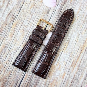 Genuine Leather Watch Band Strap Alligator Replacement Watch Strap Band Handmade 24, 22, 21, 20, 19, 18, 16, 14mm