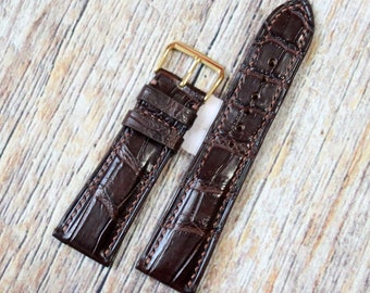 Genuine Leather Watch Band Strap Alligator Replacement Watch Strap Band Handmade 24, 22, 21, 20, 19, 18, 16, 14mm