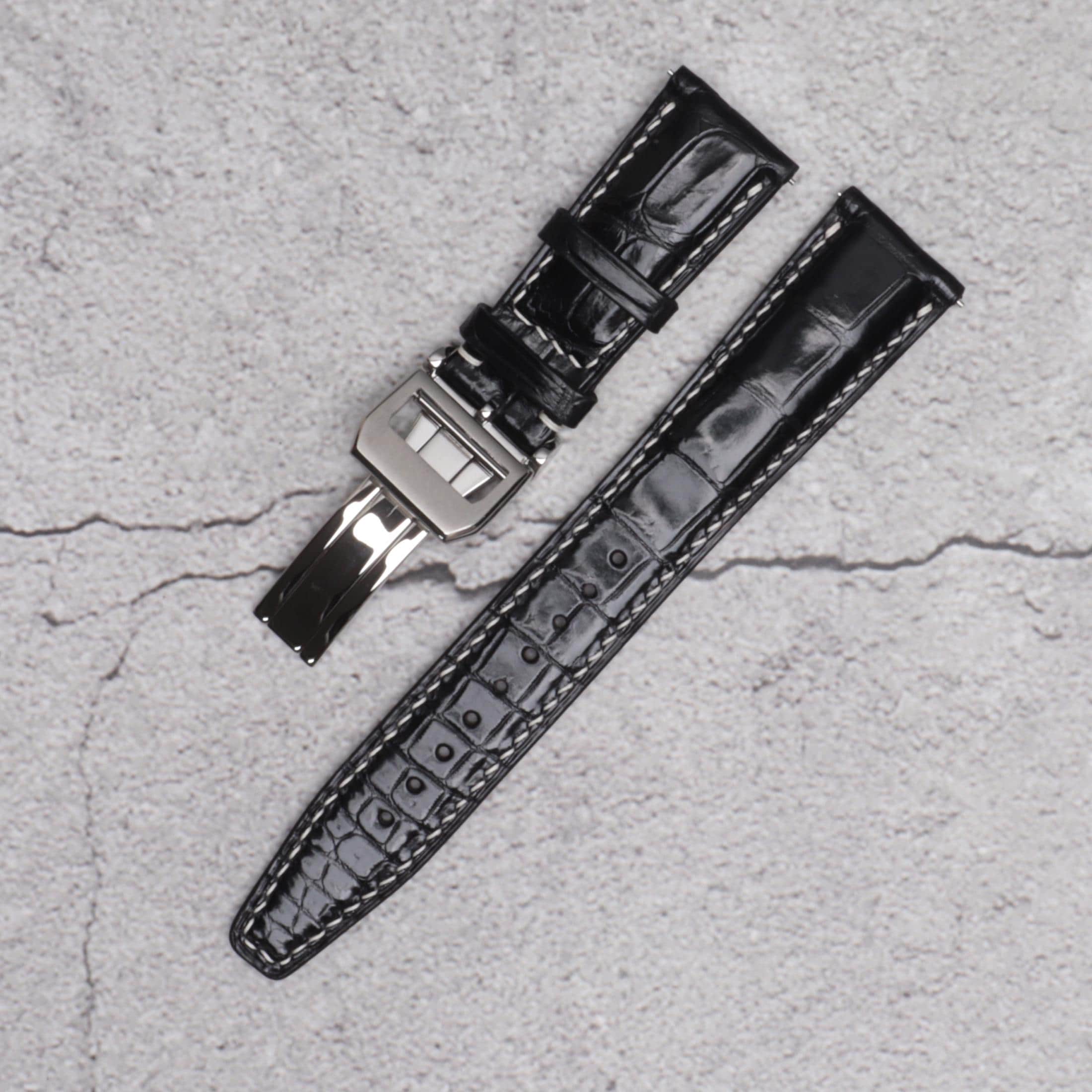 【値引可】IWC アリゲーター•ストラップ 本革アリゲーターウォッチストラップはIWCのフォールディングクラスプ
