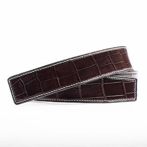Reversible Belly Leather Belts Alligator Replacement Belt Strap 32mm, 35mm, 38mm, 40mm W Mens Custom Belts